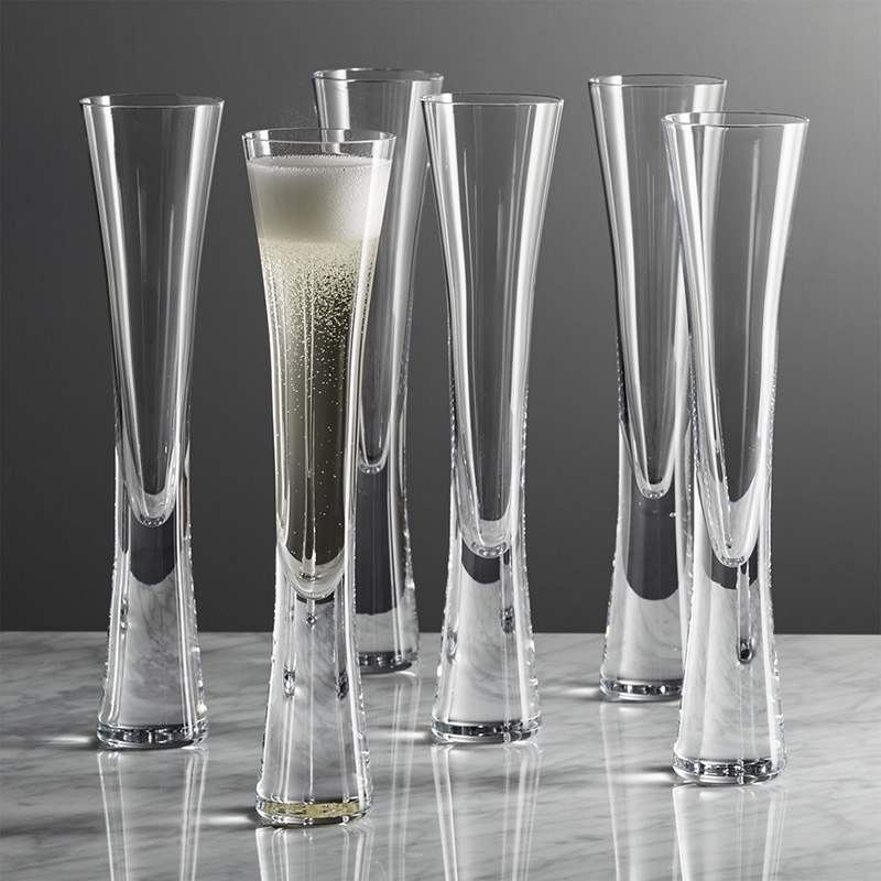 Crystal Wine Glass - Copas de champán sin mango, copas
