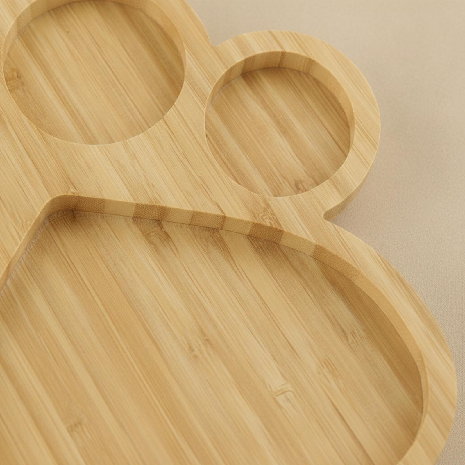 Wooden Serving Tray - Plato de Bambú con Compartimentos, Plato