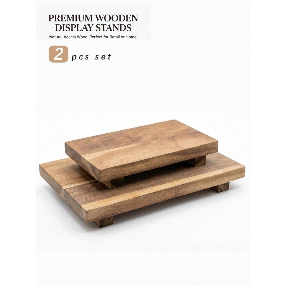 Wooden Serving Tray - Juego de piezas: Bandeja decorativa de