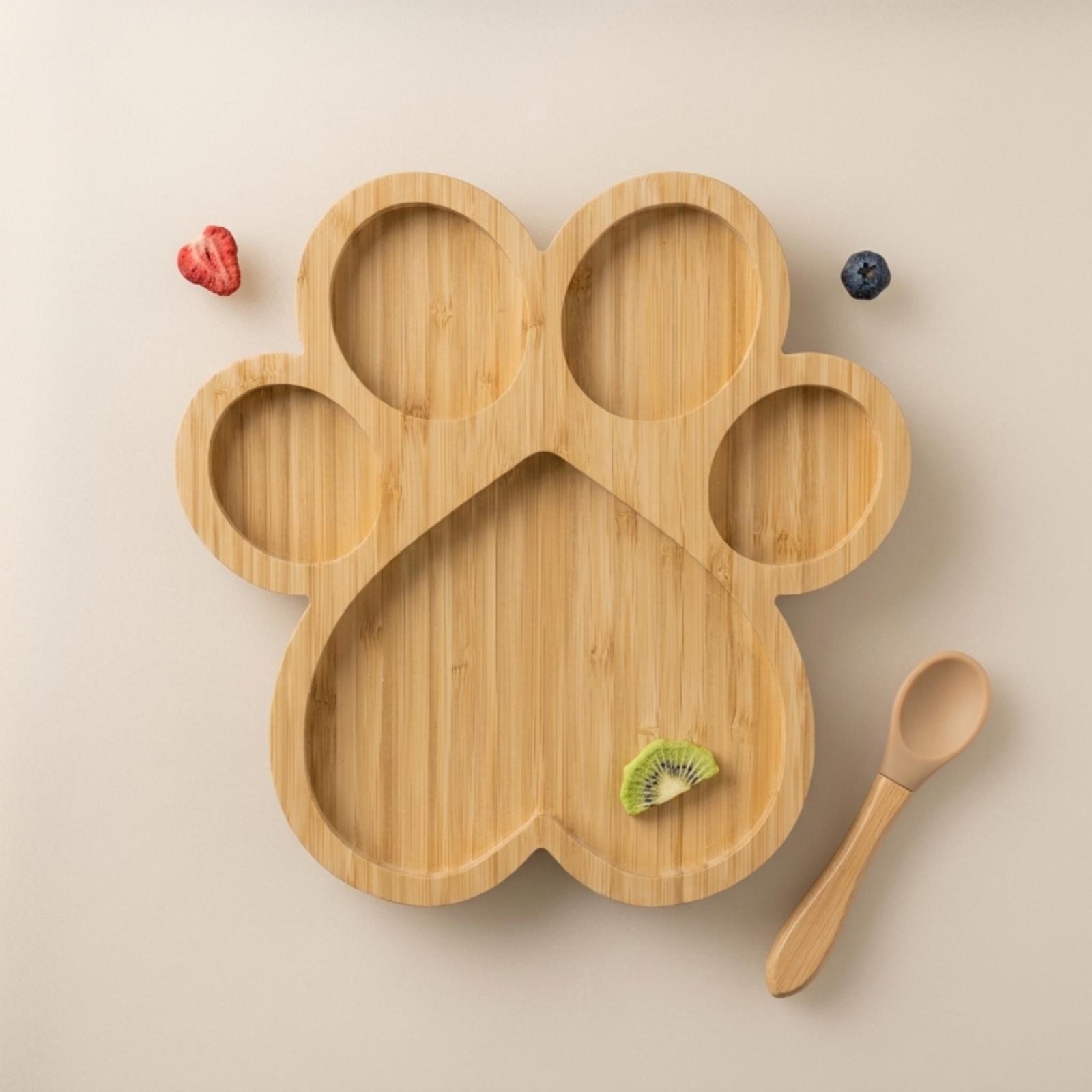 Wooden Serving Tray - Plato de Bambú con Compartimentos, Plato