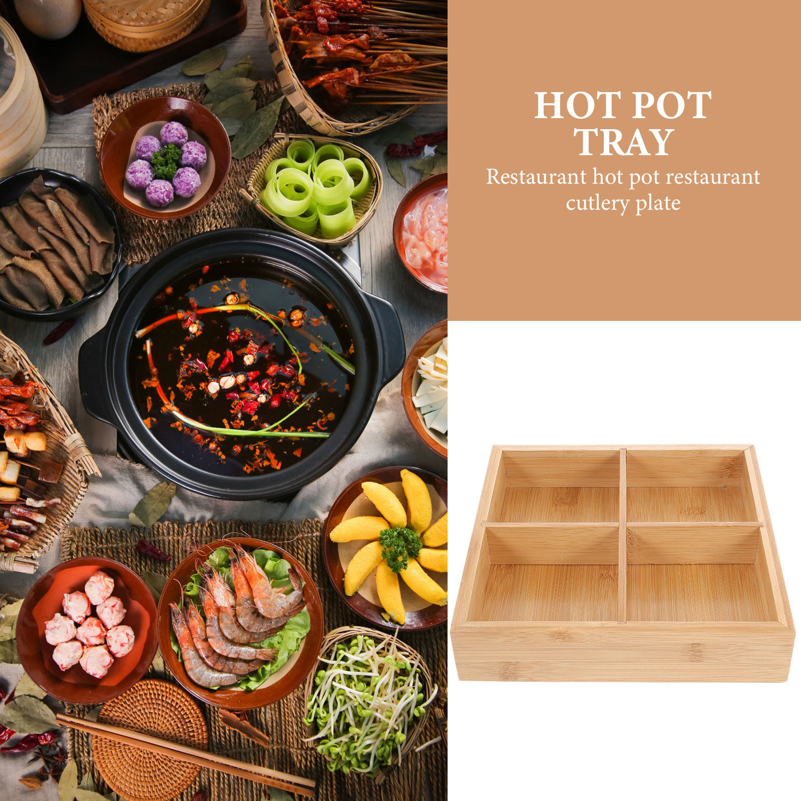 Bandeja de servir de bambú con - Wooden Serving Tray reseña y precio