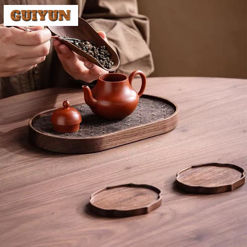 Bandeja de té pequeña de nogal - Wooden Serving Tray reseña y precio
