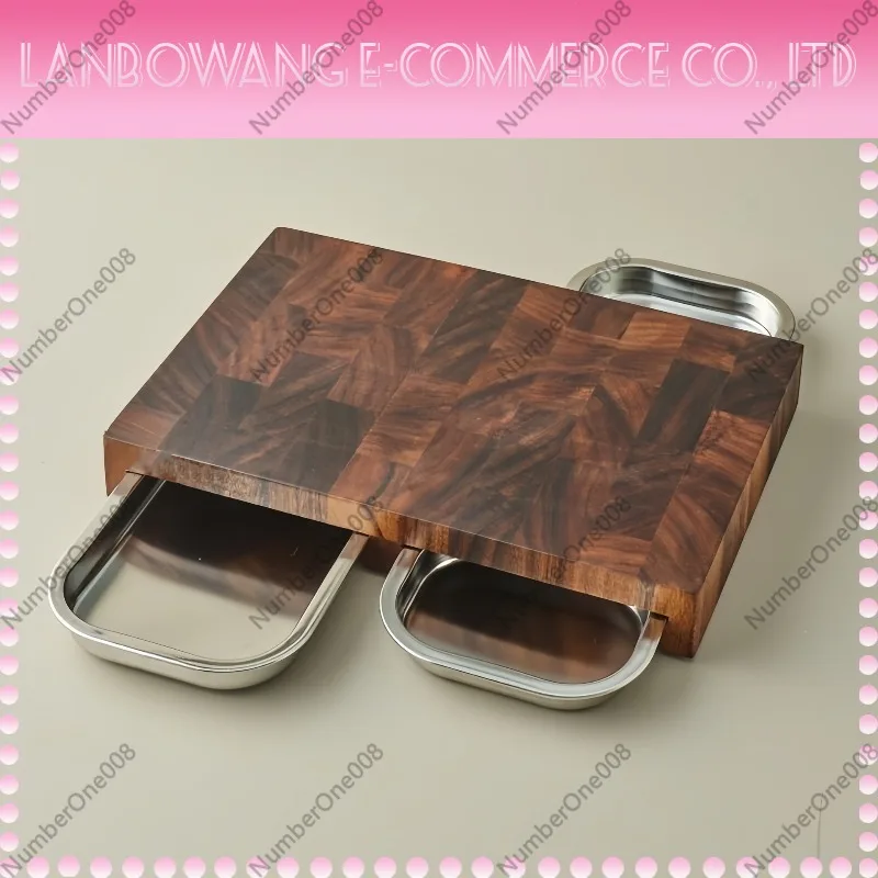 Tabla de cortar de nogal con b - Wooden Serving Tray reseña y precio