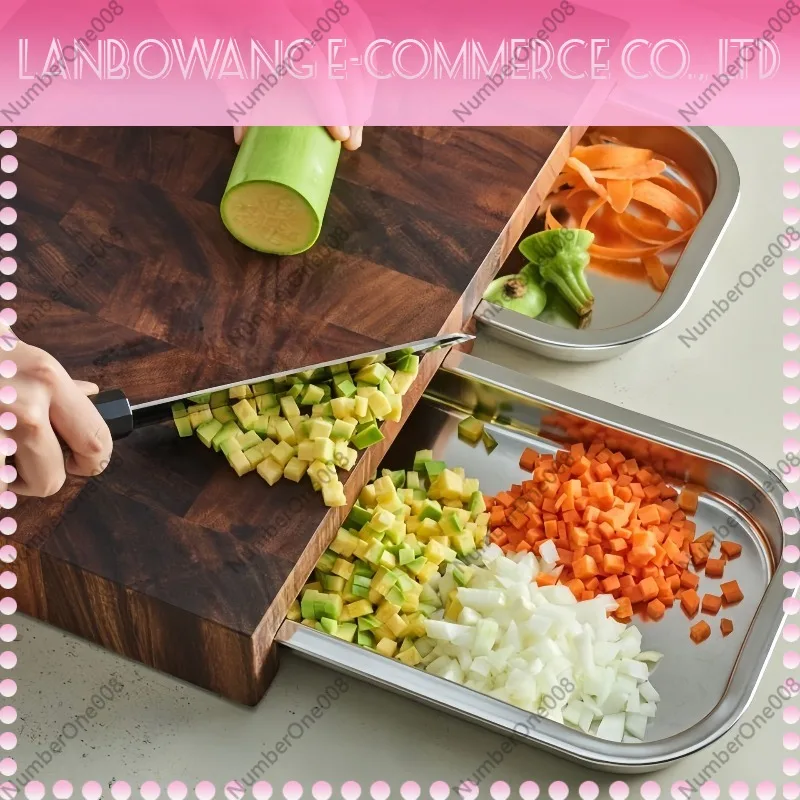 Tabla de cortar de nogal con b - Wooden Serving Tray reseña y precio